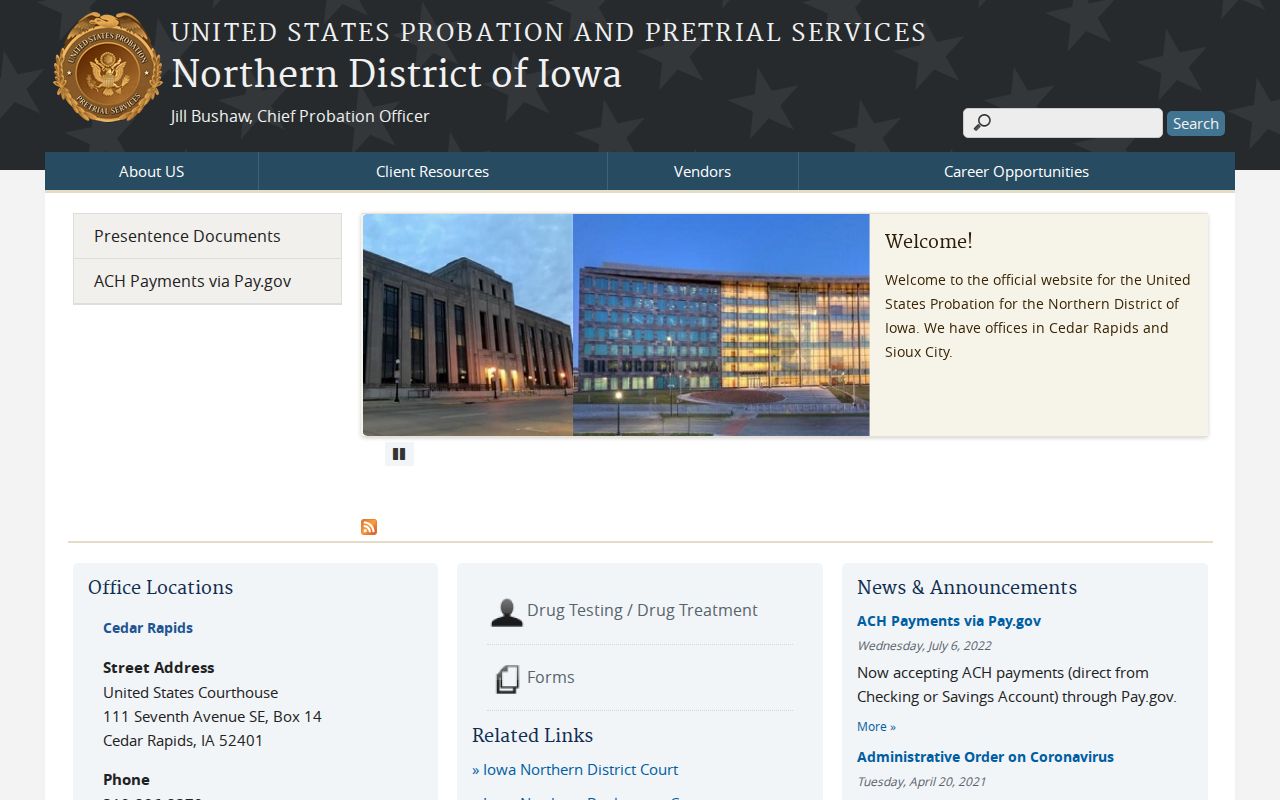 Federal criminal court serving Buena Vista County in the Northern District of Iowa