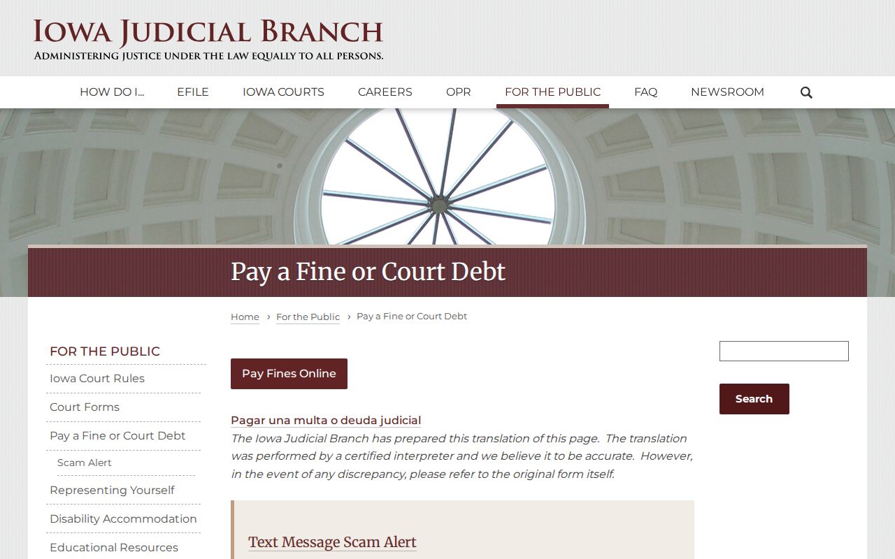 Buena Vista County criminal court case payment and case guidance