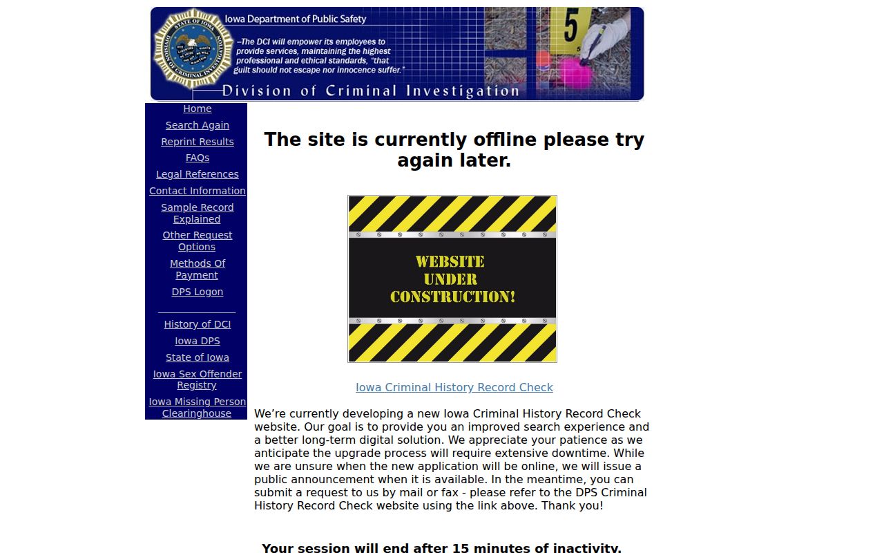 Buena Vista County criminal records legacy Iowa portal notice