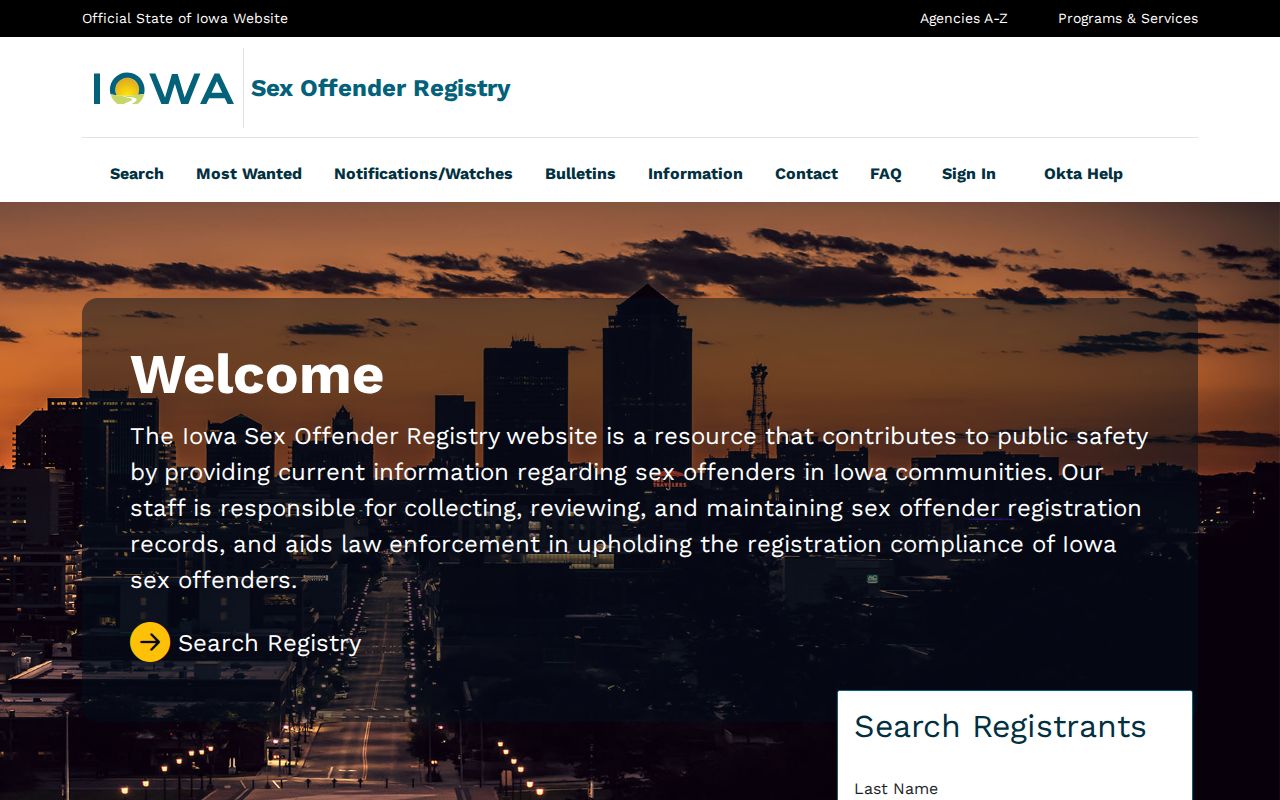 Iowa Sex Offender Registry search for Buena Vista County sex offender records